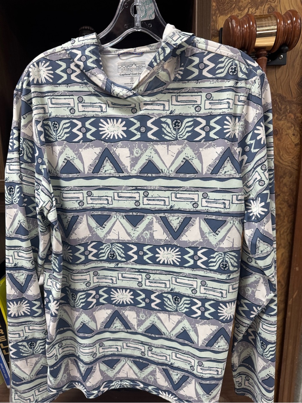 Patagonia Capilene Cool Daily Hooded Top - Blue & Cream